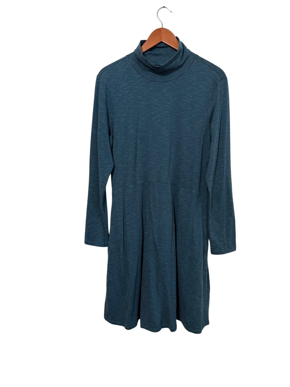 Toad & Co Size Large Teal Long Sleeve Winterdance Mini Dress Granola‎ Girl